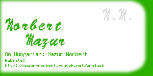 norbert mazur business card